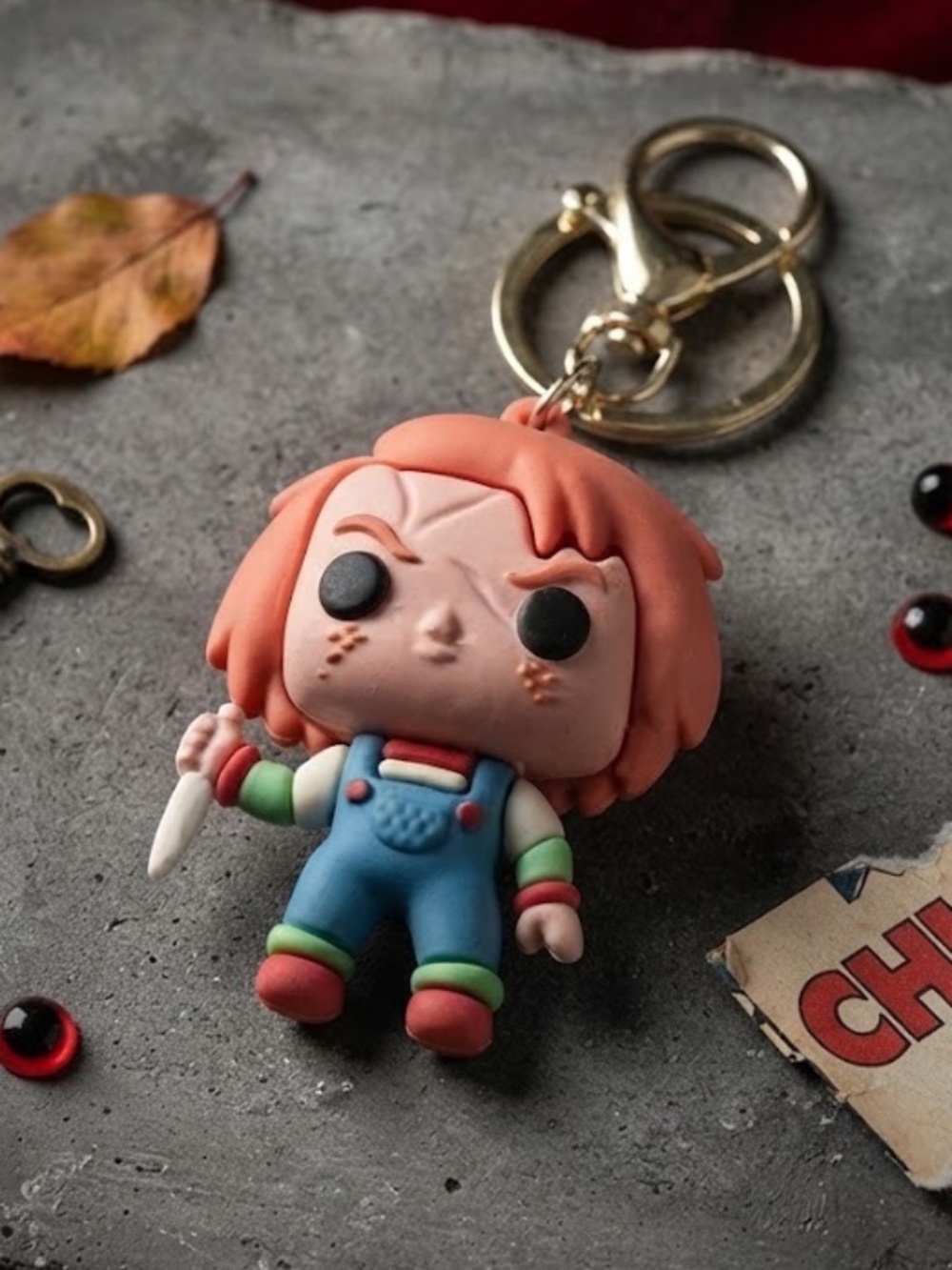 Chucky Keychain - Child's Play Horror Franchise Silicone Bag Charm / Key Ring